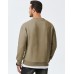 Men's Crewneck Sweatshirts Soild Color Geometric Texture Long Sleeve Casual Pullover Shirt