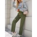 Womens Cargo Pants Women Baggy Wide Leg High Waist Casual Pants Jean Stretch Pants