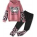 Girls Clothes Cool Girl Print Tie Dye Hoodie Pullover Sweatshirt Leggings 2PC Outfits