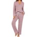 Pajamas for Women Set 2 Piece, Super-Soft Long Sleeve Postpartum PJS