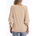  Women's 3/4 Sleeve V Neck T Shirts Ruffle Sleeve Summer Casual Tops