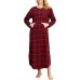 Long Flannel Nightgown for Women Long Sleeve Plus Size