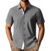 Mens Button Down Short Sleeve Shirts Casual Wrinkle-Free Dress Shirts Summer Beach