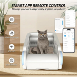 Smart App-Controlled Self-Cleaning Litter Box with Dual Safety Sensors and Odor-Free System, Automatic Top-Opening Cat Litter Box for Easy Pet Care