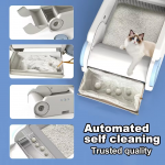 Smart App-Controlled Self-Cleaning Litter Box with Dual Safety Sensors and Odor-Free System, Automatic Top-Opening Cat Litter Box for Easy Pet Care